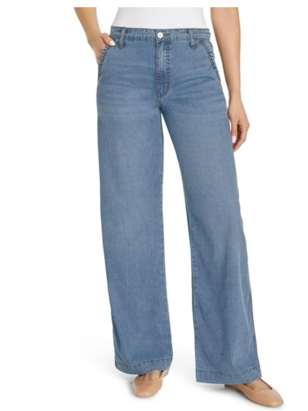 Nine West Light Blue Wide-Leg Jeans size 12